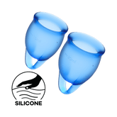 Satisfyer Feel Confident Silicone Menstrual Cups Set of 2 Dark Blue Menstrual Cups